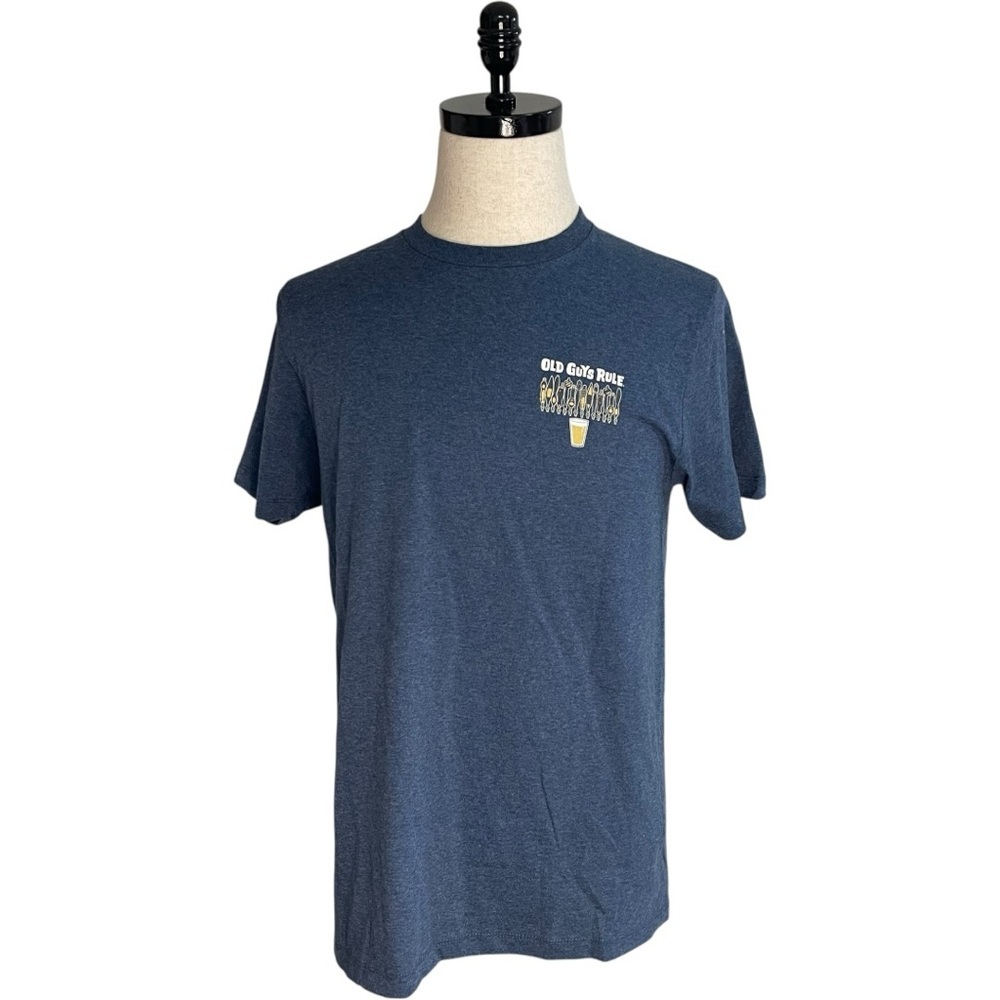 Old Guys Rule Beer Graphic T-Shirt Navy Blue